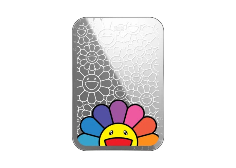 Takashi Murakami x CASETiFY: Smile (Rainbow) Snappy Cardholder Stand Silver