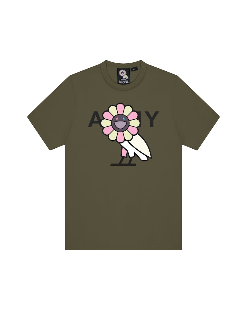 Takashi Murakami x OVO Surplus Flower Owl Tee Military Green
