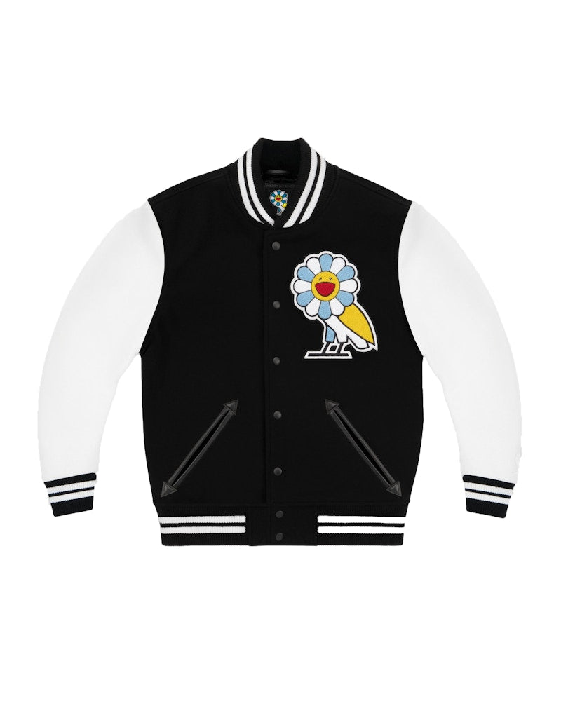 Takashi Murakami x OVO Varsity Jacket Black/White