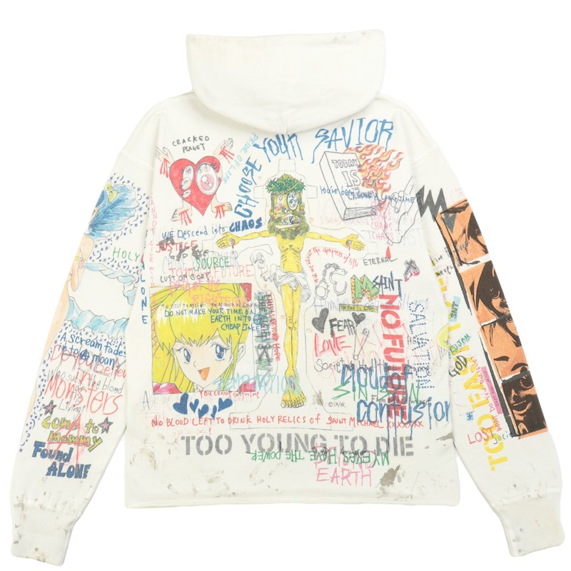 Takashi Murakami x SAINT M×××××× Graff Pullover Hoodie White