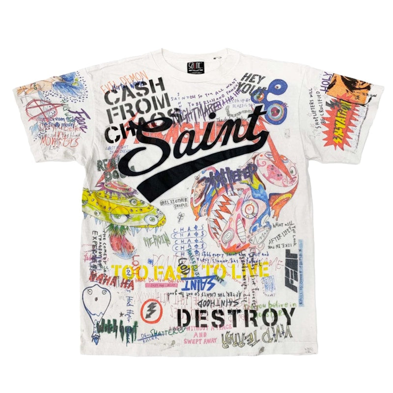 Takashi Murakami x SAINT M×××××× Graphic Tee White