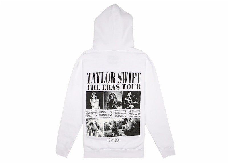 Taylor Swift The Eras Tour Collage Hoodie White