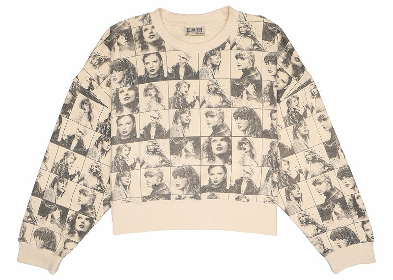 Taylor Swift The Eras Tour Cropped Beige Pullover Beige