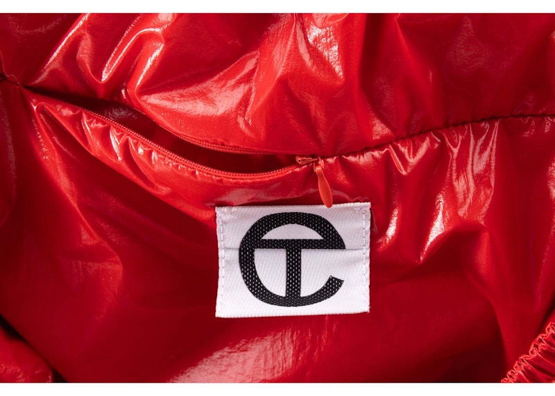 Telfar Jumbo Flower Plastic Bag Red