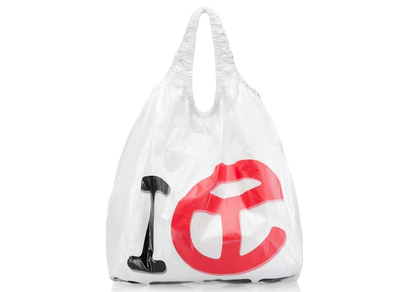 Telfar Jumbo New York Plastic Bag White