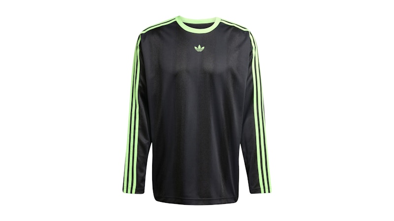 adidas Adicolor Jacquard Long-Sleeve Jersey Black Signal Green
