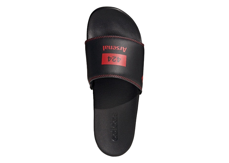 adidas Adilette Comfort Slides 424 Arsenal FC Black Scarlet