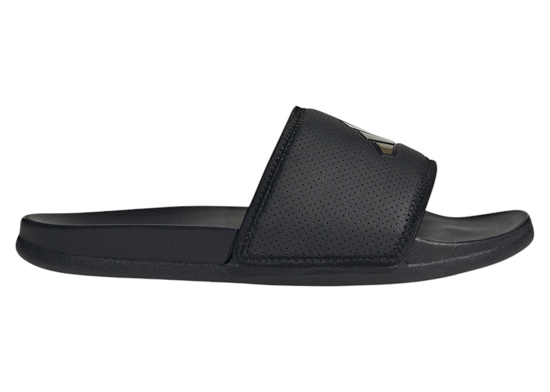 adidas Adilette Comfort Slides Black Gold