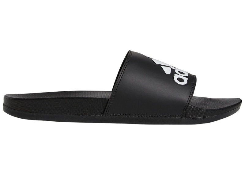 adidas Adilette Comfort Slides Core Black Cloud White Logo