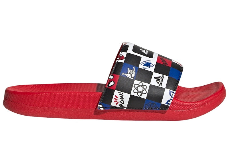 adidas Adilette Comfort Slides Disney Spider-Man Core Black Cloud White Better Scarlet (GS)
