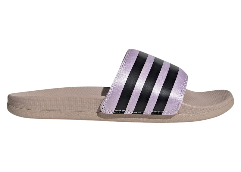 adidas Adilette Comfort Slides Wonder Taupe Core Black Ice Lavender (Women's)