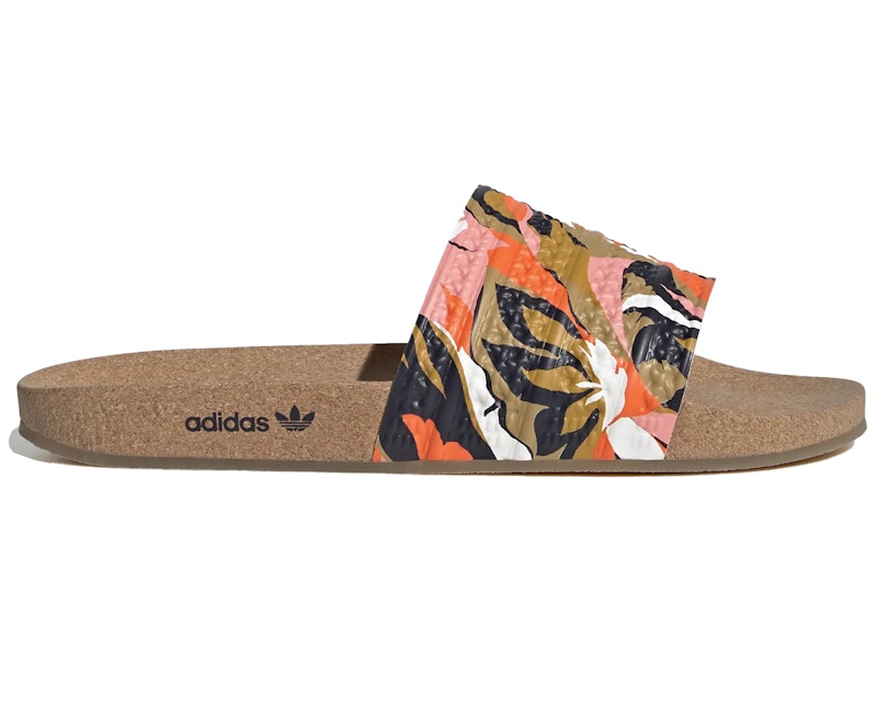 adidas Adilette Cork Slides Legend Ink Orange