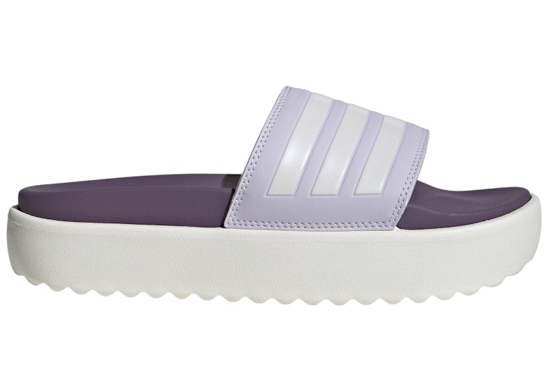 adidas Adilette Platform Slides Silver Dawn Zero Metalic Shadow Violet (Women's)