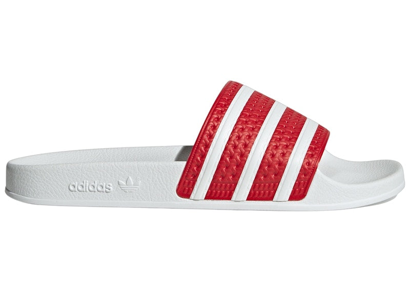 adidas Adilette Slides Better Scarlet Cloud White