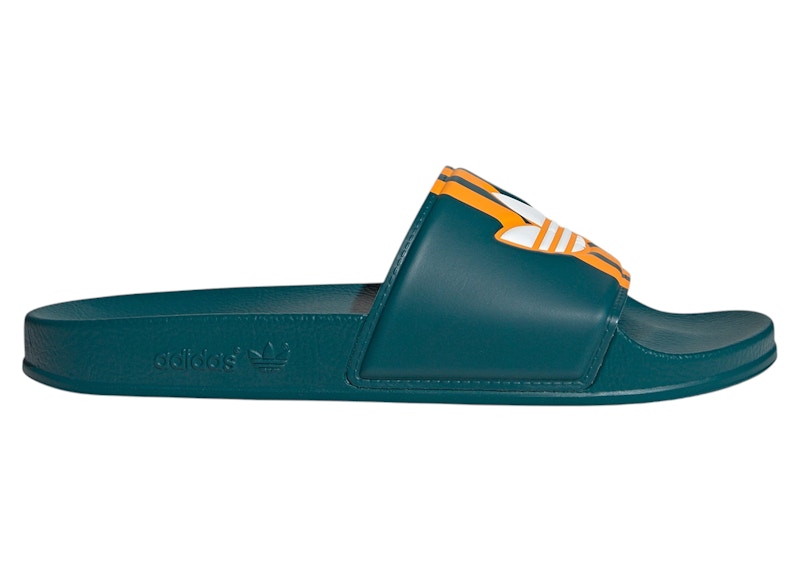 adidas Adilette Slides Legacy Teal Eqt Orange Cloud White
