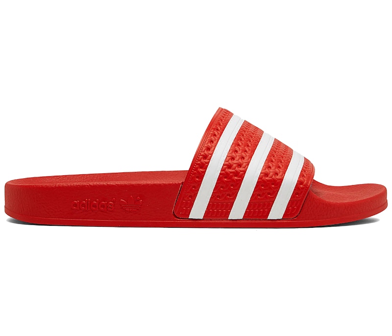 adidas Adilette Slides Lush Red White