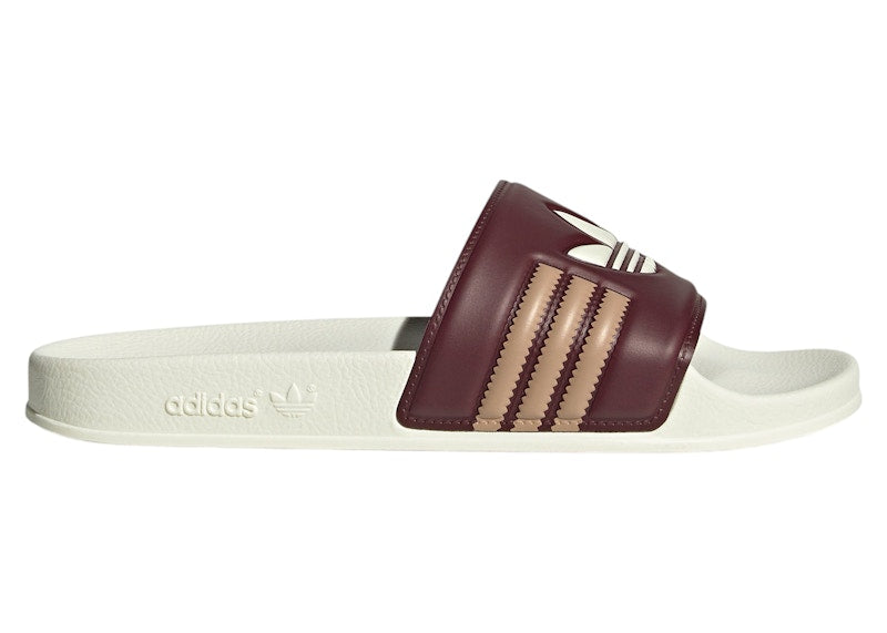 adidas Adilette Slides Shadow Red Cream White Warm Sandstone