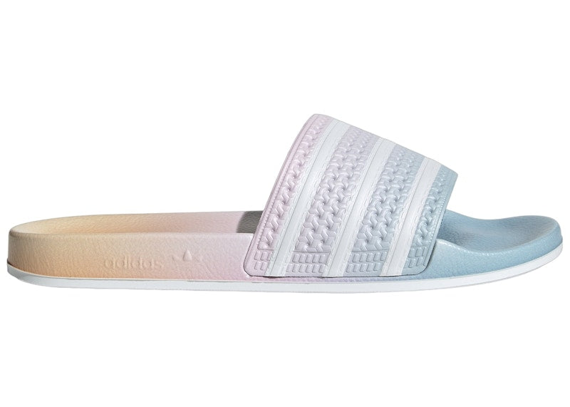 adidas Adilette Slides Wonder Blue Cloud White Acid Orange