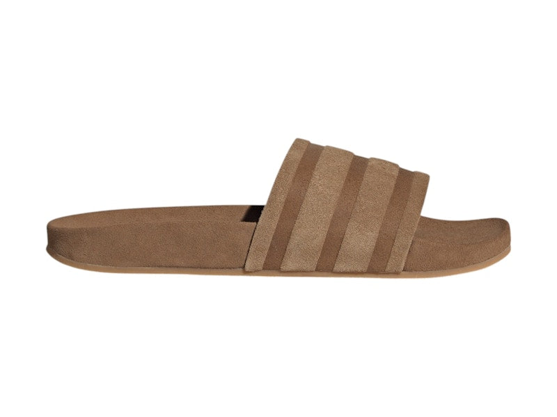 adidas Adilette Suede Slides Brown Desert Gum