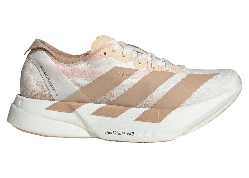 adidas Adizero Adios Pro 4 Chalk White Warm Sandstone Semi Impact Orange (Women's)
