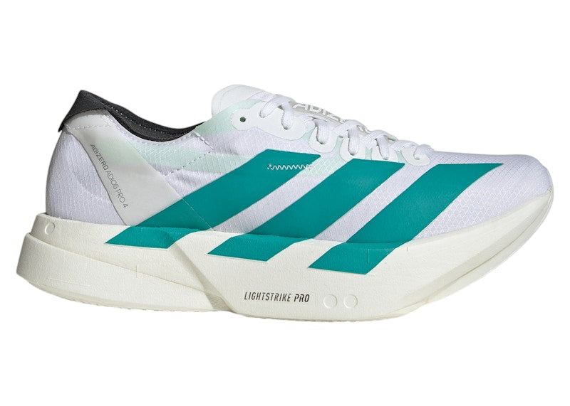 adidas Adizero Adios Pro 4 Cloud White Pure Teal Carbon (Women's)