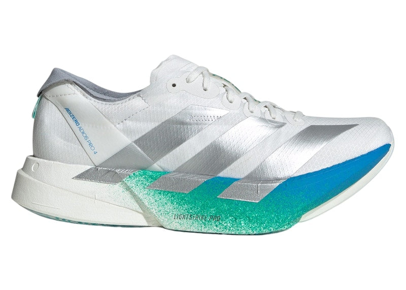 adidas Adizero Adios Pro 4 Crystal White Matte Silver Glory Green (Women's)