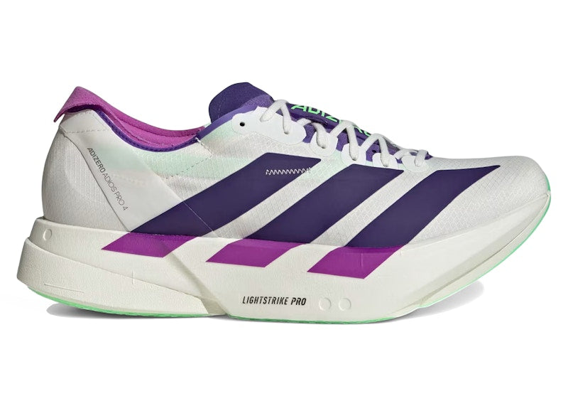 adidas Adizero Adios Pro 4 White Purple Lime Burst