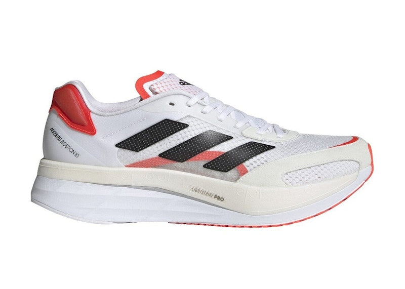 adidas Adizero Boston 10 White Black Solar Red (Women's)