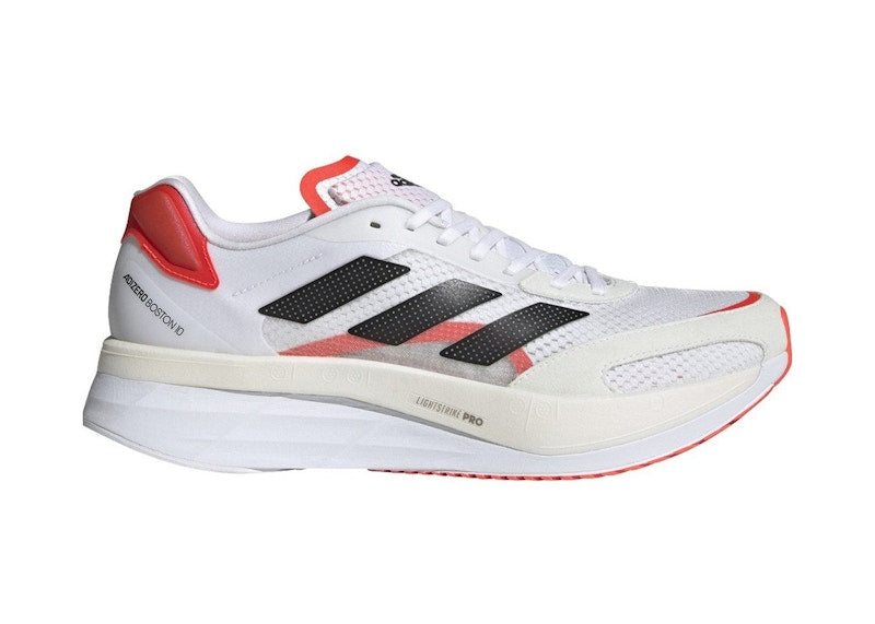 adidas Adizero Boston 10 White Black Solar Red