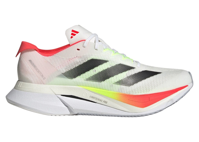 adidas Adizero Boston 12 Cloud White Core Black Lucid Red (Women's)