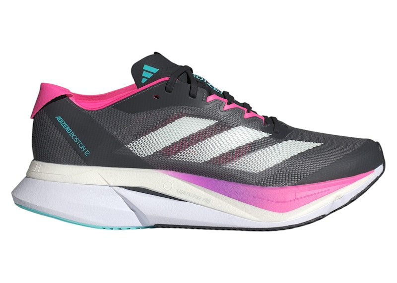 adidas Adizero Boston 12 Grey Five Crystal Jade Lucid Pink (Women's)
