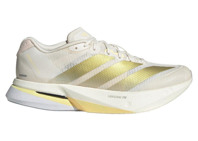 adidas Adizero Boston 13 Chalk White Gold Metallic Orange Tint (Women's)