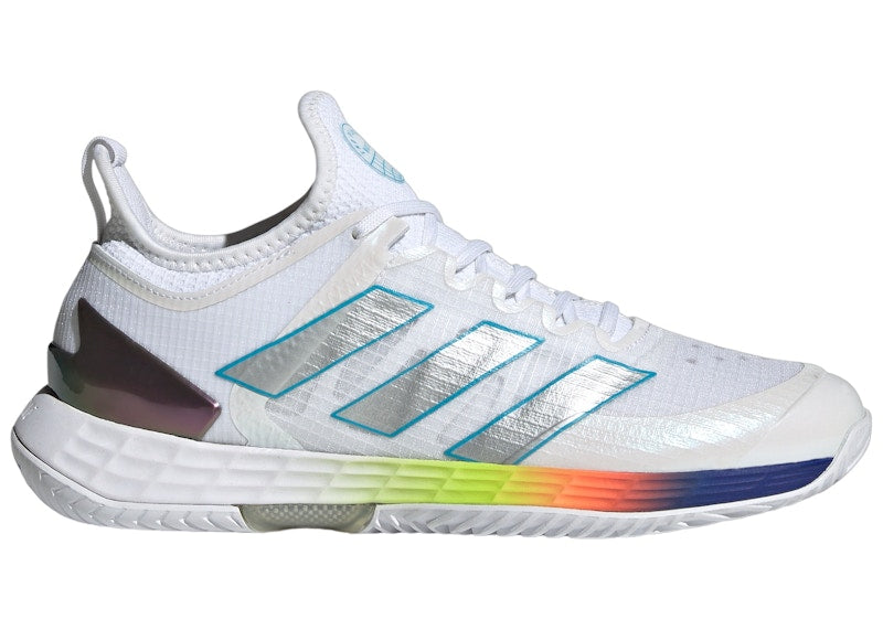 adidas Adizero Ubersonic 4 Cloud White Silver Metallic Bright Cyan (Women's)