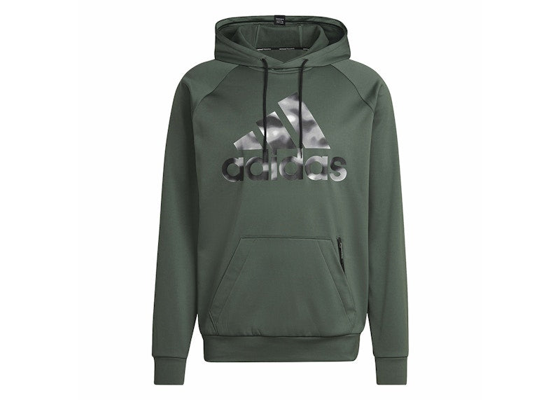 adidas Aeroready Game And Go Camo Logo Hoodie Green Oxide/Green Oxide