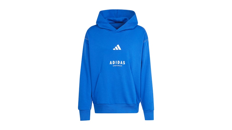 adidas All Szn Fleece Graphic Hoodie Royal Blue Off White