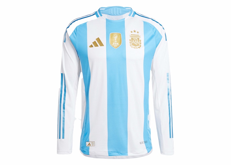 adidas Argentina 24 Long Sleeve Home Authentic Jersey White/Blue Burst