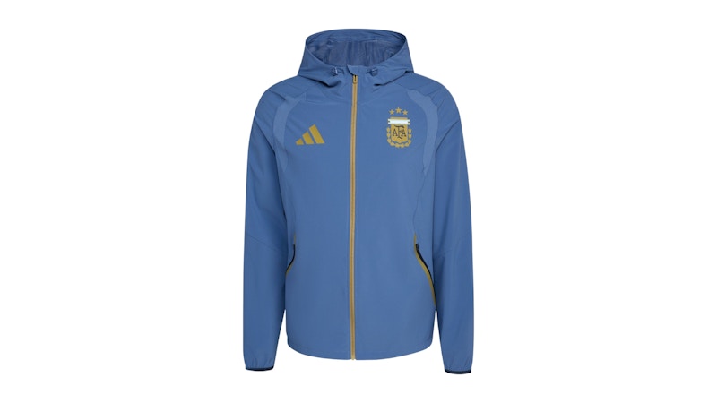 adidas Argentina Tiro Travel Full Zip Windbreaker Crew Blue