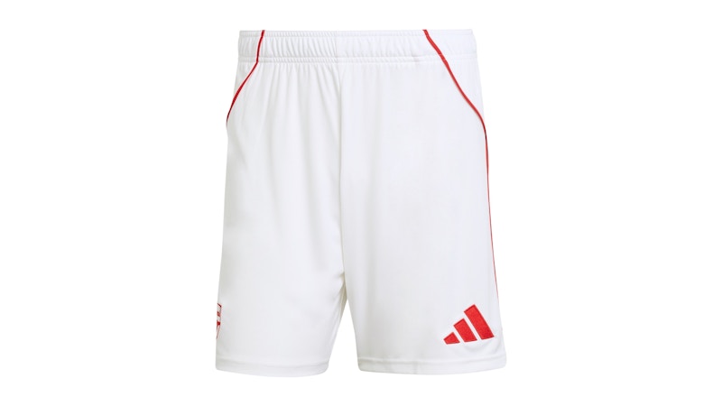 adidas Arsenal 25/26 Home Shorts White Better Scarlet
