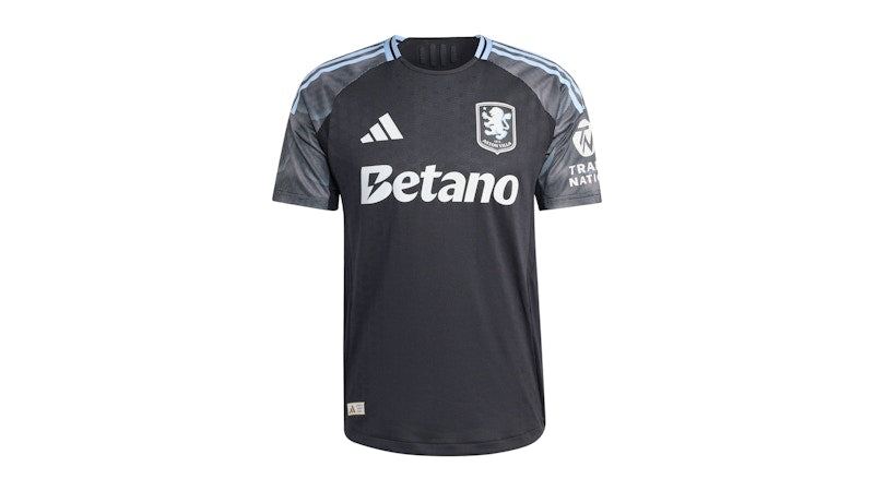 adidas Aston Villa FC 25/26 Away Authentic Jersey Black Glow Blue
