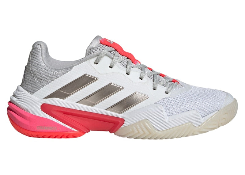 adidas Barricade 13 Cloud White Champagne Met. Lucid Red (Women's)