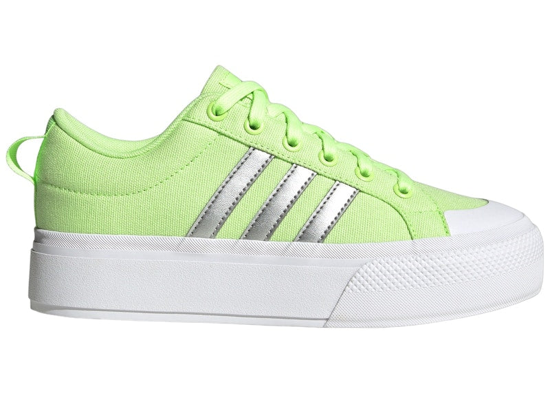 adidas Bravada 2.0 Platform Green Spark Silver Metallic Cloud White (Women's)