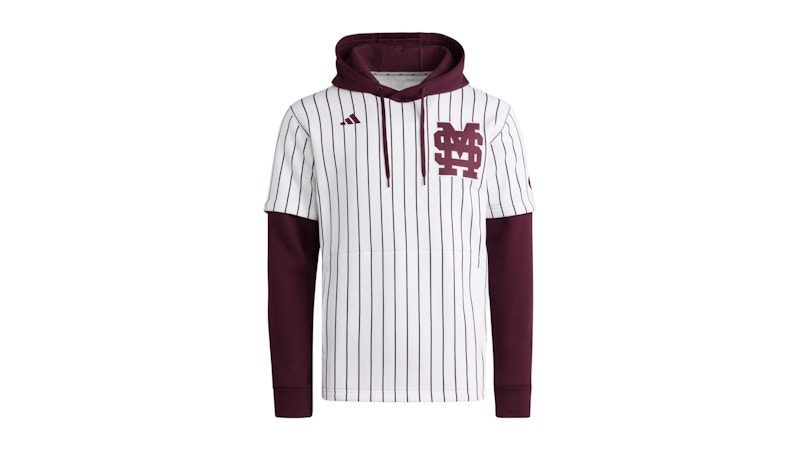 adidas Bulldogs Jersey Hoodie Mississippi State White Team Maroon