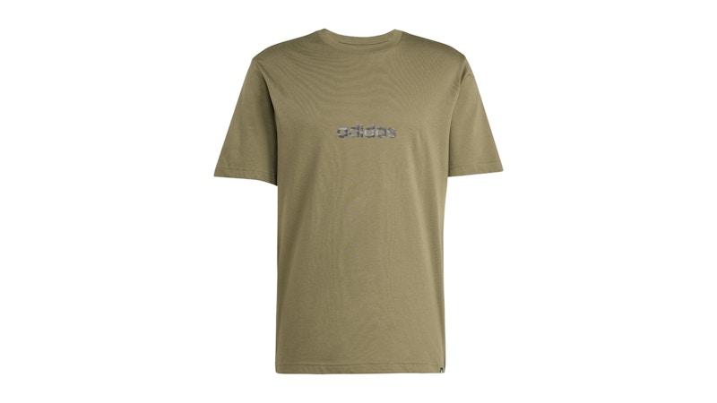 adidas Camo Linear Graphic T-Shirt Olive Strata