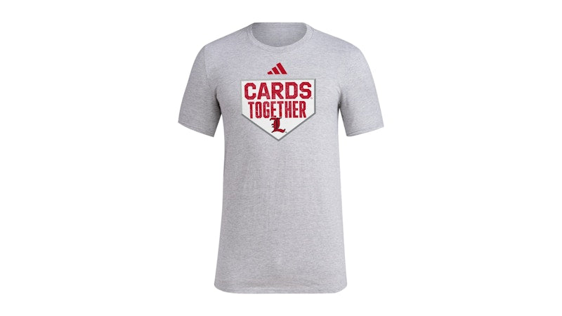 adidas Cardinals Dugout Postseason Tee Louisville Medium Grey Heather Multi