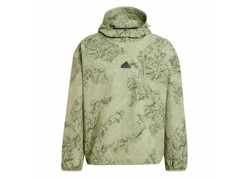 adidas City Escape Woven Hoodie Tent Green
