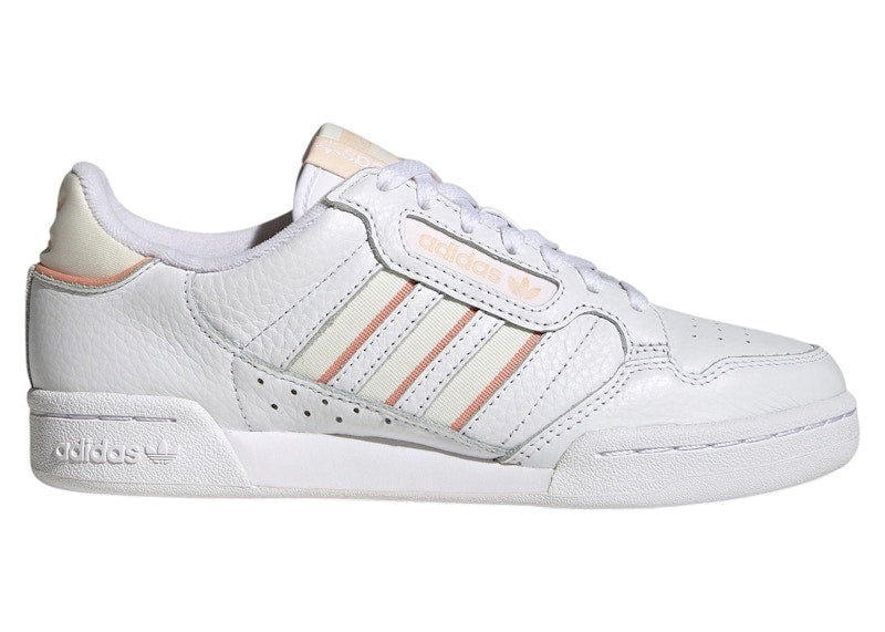 adidas Continental 80 Stripes Cloud White Off White Bliss Orange (Women's)