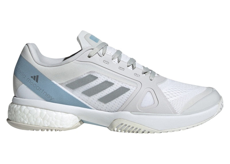 adidas Court By Stella McCartney Cloud White Silver Metallic Wonder Blue (Women's)