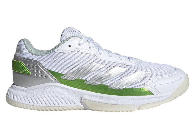 adidas Courtquick Padel Cloud White Silver Metallic Lucid Lemon (Women's)