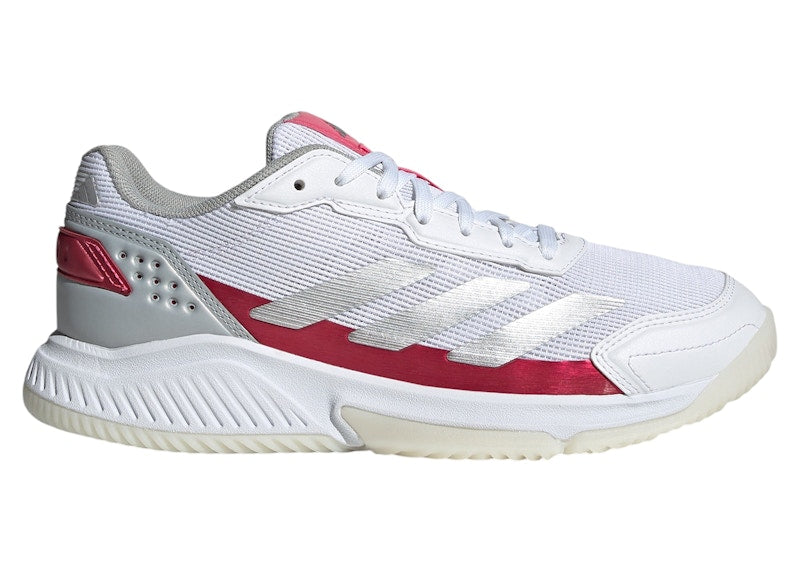 adidas Courtquick Padel Cloud White Silver Metallic Lucid Pink (Women's)
