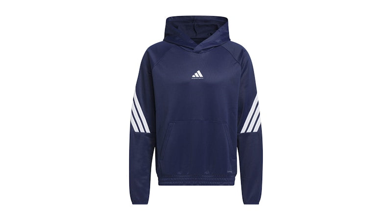 adidas Crazy Warm Fleece Hoodie Team Navy Blue 2 White